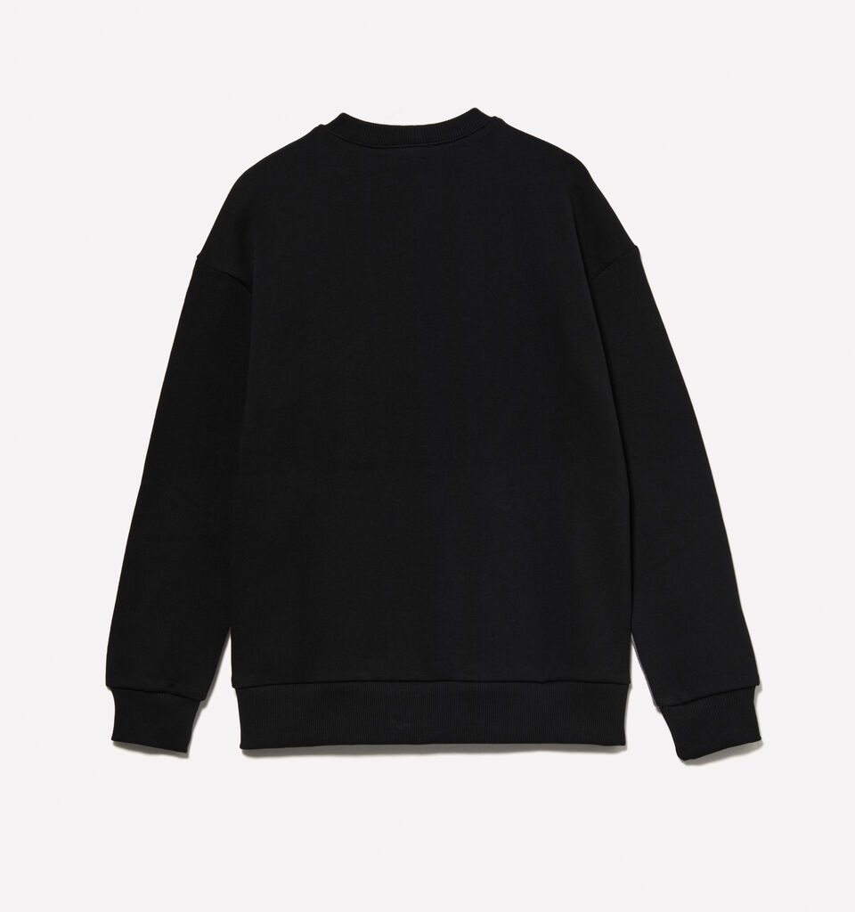 Black sweatshirt with logo tag - boys' knitwear - Black | Sisley Young image number 2